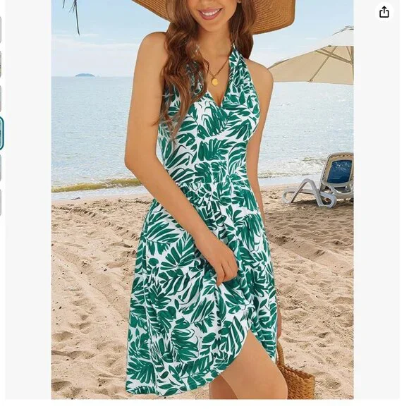 Sundresses Green Floral Tropical Corset Dress NEW IN PACKAGE SIZE SMALL - Picture 4 of 6